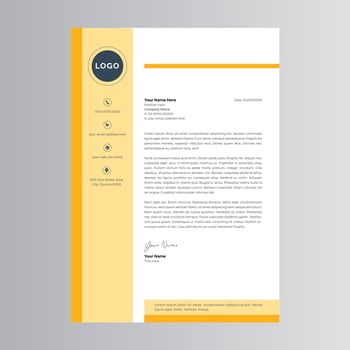 Clean and Modern Letterhead Template. Pro Vector