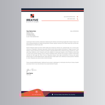 Clean and Modern Letterhead Template. Pro Vector