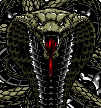 green king cobra snake vector