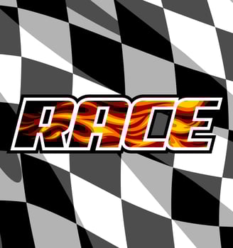 race and fire in it vector