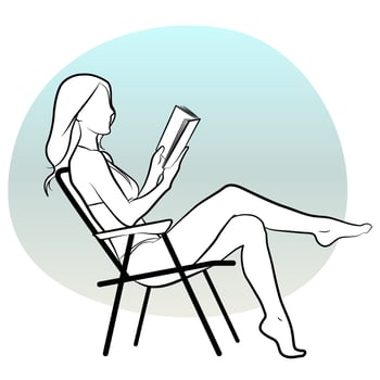 Woman on Summer Vacation Outline. vector