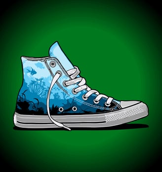 sneakers blue pattern vector