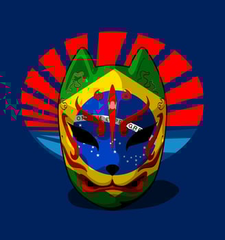 traditional japanese mask vector