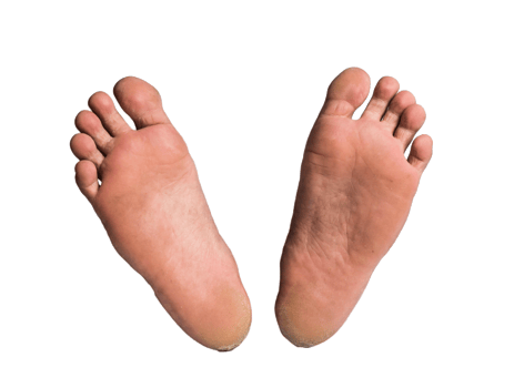 foot or pair of bare feet on isolated background png