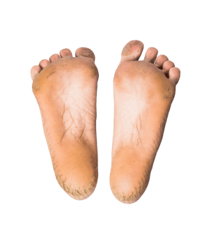 foot or pair of bare feet on isolated background png