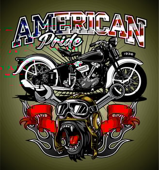 motorcycle and gorilla head vector