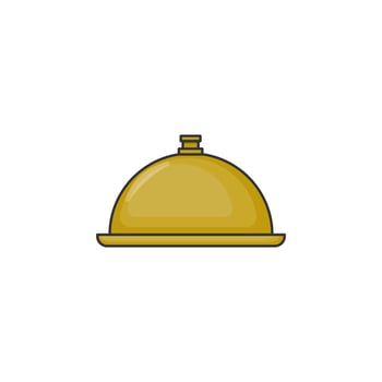 Gold tray with cloches Isolated on White Background vector