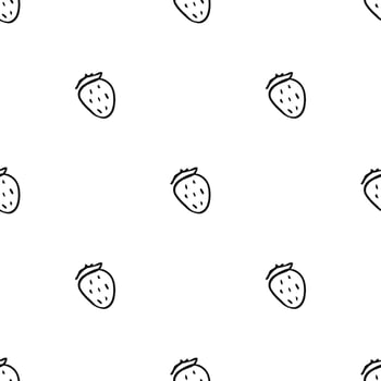 Seamless strawberries pattern. Doodle vector with strawberries icons. Vintage strawberries pattern