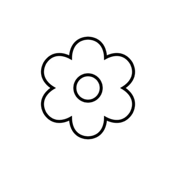 simple flower icon on white background vector