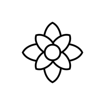 simple flower icon on white background vector