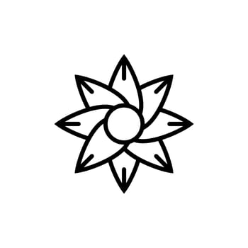 simple flower icon on white background vector