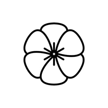 simple flower icon on white background vector
