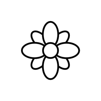 simple flower icon on white background vector