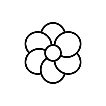 simple flower icon on white background vector