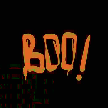 letter boo with black paper with a funny impression vector