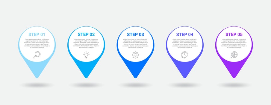 infographic design with 5 icons and options for business steps vector