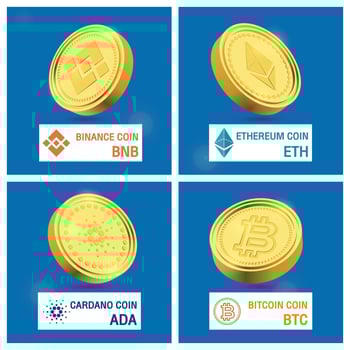 Crypto currency logo coin. four logo. Vector illustration