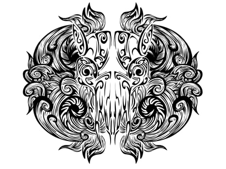 Tribal tattoo animal skull vintage vector illustration