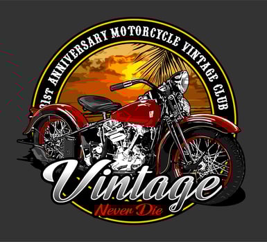 vintage bike in the sunset vector