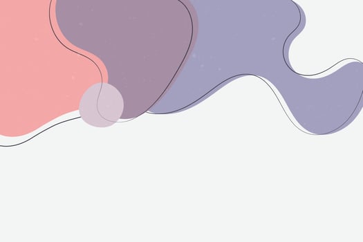 Flat liquid shapes illustration with curved thin lines and noise texture overlay. Abstract wavy spots background in the retro and vintage style vector