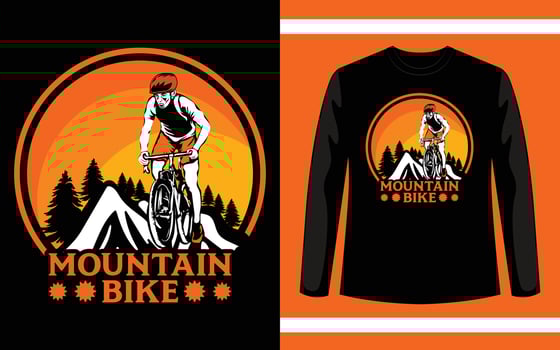 Mountain Bike Vector T-Shirt Design Template