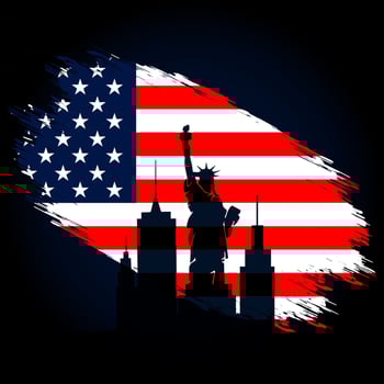 4th of july united states independence day greeting card. vector