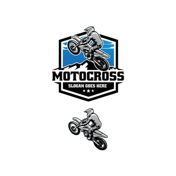 Jumping motocross action illustration logo vector