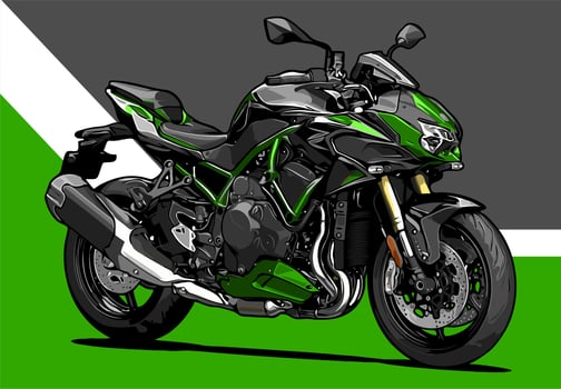 naked bike four cylinder vector