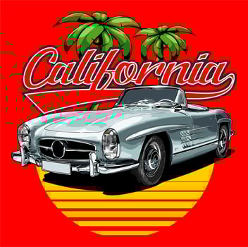 open-top classic car vector