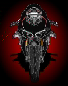 black sport motorbike vector
