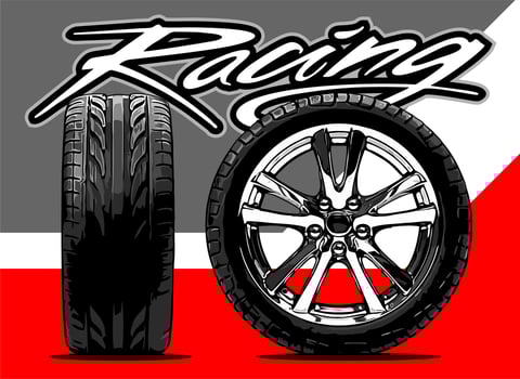 chrome car rim vector