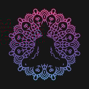 Yoga Meditation Mandala Vector T-Shirt