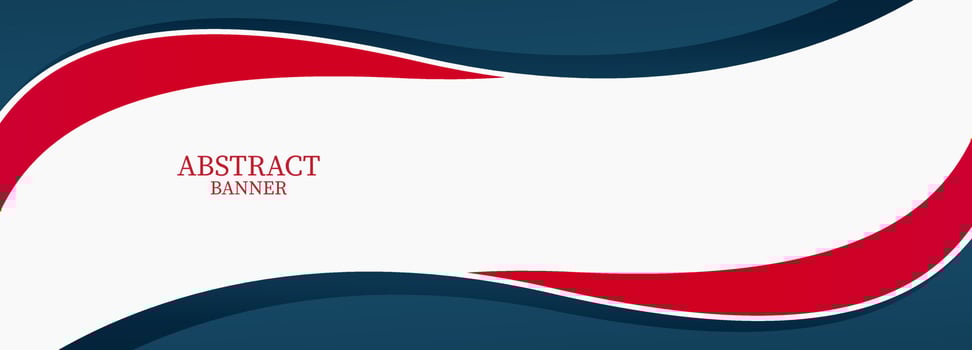 red and blue wave banner template design vector