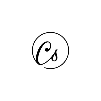 CS circle initial logo best for beauty and fashion in bold feminine concept vector