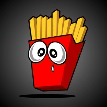 sad french fries vector
