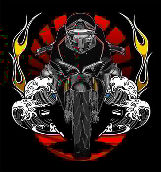 superbike front view vector