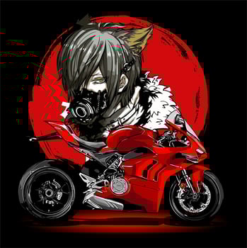 sport bike and cartoon anime vector