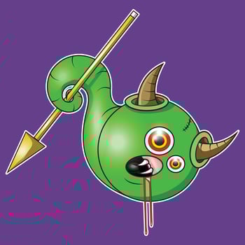 a monster carrying arrows vector