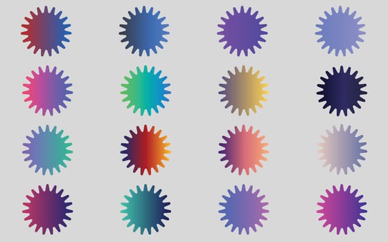 Mega set of vibrant colorful gradients color background vector