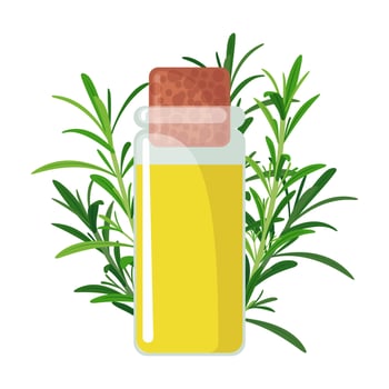 Rosemary essential oil icon in flat style isolated on white background. Vector illustration.