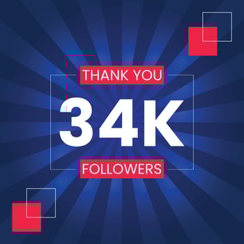 Thank you 34K Followers Vector Design Template