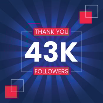 Thank you 43K Followers Vector Design Template
