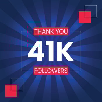 Thank you 41K Followers Vector Design Template