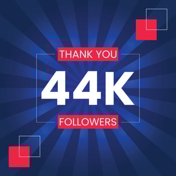 Thank you 44K Followers Vector Design Template