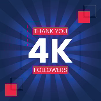 Thank you 4K Followers Vector Design Template