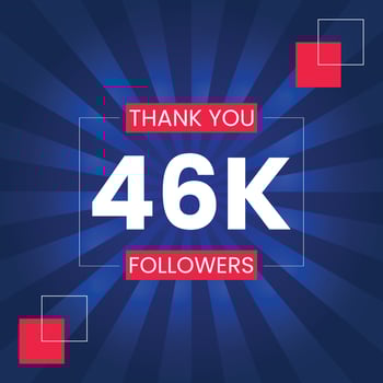 Thank you 46K Followers Vector Design Template