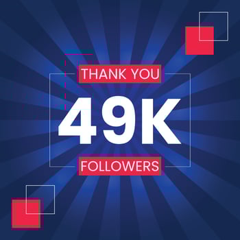 Thank you 49K Followers Vector Design Template
