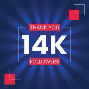 Thank you 14K Followers Vector Design Template