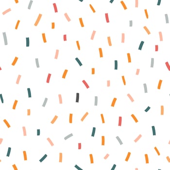 Seamless patterns with abstract minimalist shapes, confetti. Festive multicolored print children's print, background . Vector graphics.