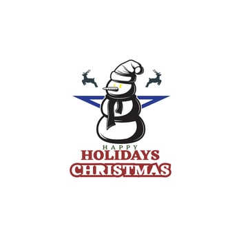christmas icon for business Initials Monogram logo vector